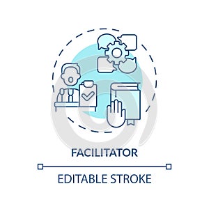 Facilitator soft blue concept icon