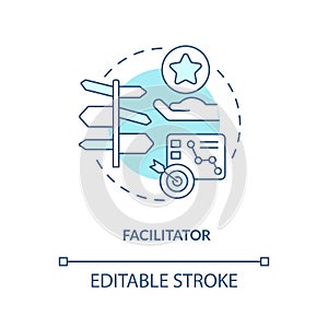 Facilitator turquoise concept icon