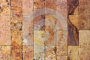 Facing tile from travertine with a smooth surface photo