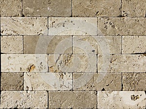 Facing tile from travertine with a smooth surface photo