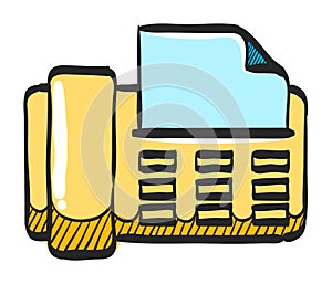 Facsimile icon in color drawing