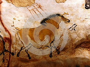 Facsimile reproduction of a horse from Lascaux cave in Dordogne