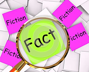 Fact Fiction Post-It Papers Mean Truth Or Myth