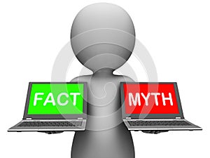 Fact Myth Laptops Show Facts Or Mythology