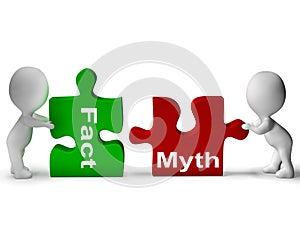 Fact Myth Puzzle Shows Facts Or Mythology