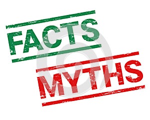 Fact myth rubber stamp sign. Illustration vector