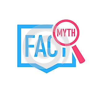 Fact Myth speech bubble concept icon. Clipart image