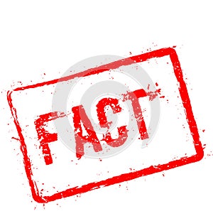 Fact red rubber stamp isolated on white.