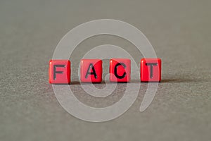 Fact - word concept on cubes