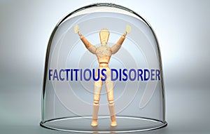 Factitious disorder can separate a person from the world and lock in an isolation that limits - pictured as a human figure locked photo