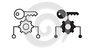 Factor thin line vector icon set