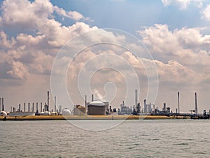 Factories of Dow Benelux on Western Scheldt near Terneuzen, Zeeuws-Vlaanderen, Zeeland