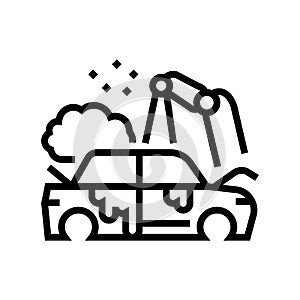 factory auto paint job line icon vector illustration