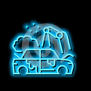 factory auto paint job neon glow icon illustration