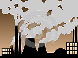 Factory belching out pollution