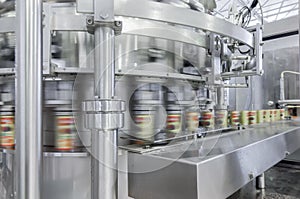 Factory for bottling beverages in cans