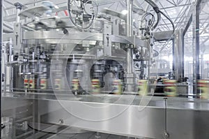 Factory for bottling beverages in cans