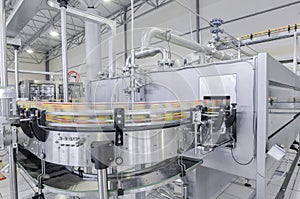 Factory for bottling beverages in cans