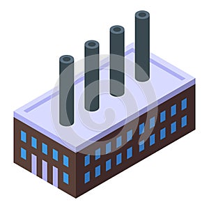 Factory building icon isometric vector. Modern technology