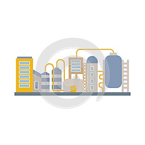 Factory building, power electricity, industry manufactory buildings flat icon isolated vector illustration