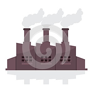 Factory Building With Smoke Stacks