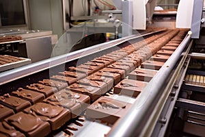 factory candy dessert industry food manufacturing chocolate sweet production industrial. Generative AI.