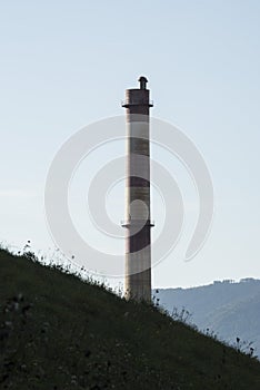 A factory chimney or flue