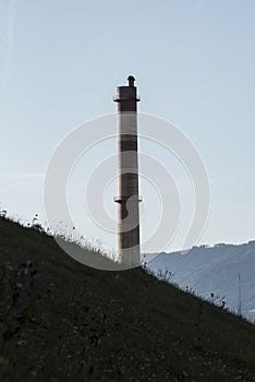 A factory chimney or flue