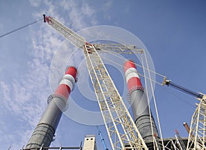 a factory chimney or flue