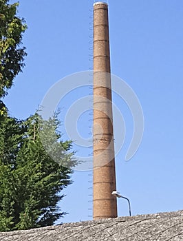 a factory chimney or flue
