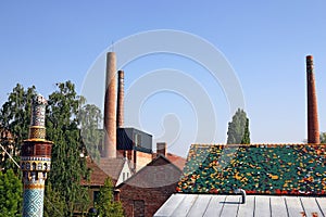 Factory chimney Zsolnay cultural quarter