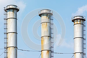 Factory Chimneys Of Coal Power Plant