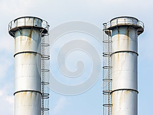 Factory Chimneys Of Coal Power Plant