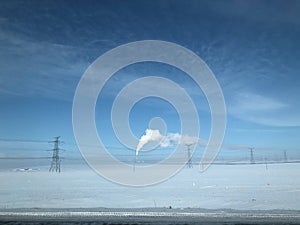 Factory at china north region Inner Mongolia, the smog