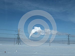 Factory at china north region Inner Mongolia, the smog