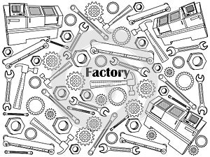 Factory colorless set vector illustration