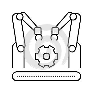 factory conveyor car line icon vector illustration