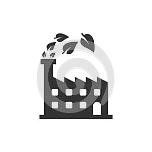 Factory ecology icon in flat style. Eco plant vector illustration on white isolated background. Nature industry business concept