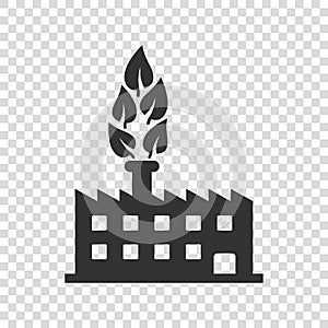 Factory ecology icon in flat style. Eco plant vector illustration on white isolated background. Nature industry business concept