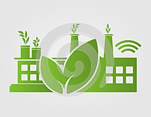 Factory ecology,Industry icon,Clean energy with eco-friendly concept ideas.vector illustration