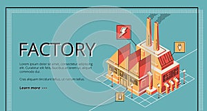 Factory, energy generation plant building banner