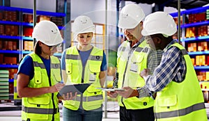 Factory Engineers Meeting. Checking Warehouse Facility