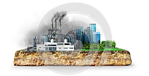 Factory, environmental impact concept