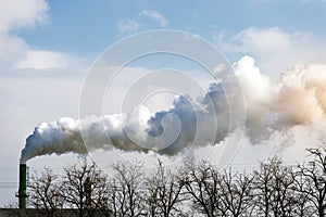 Factory flue and water steam