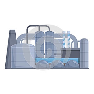 Factory gas production icon cartoon vector. Depot manufacturing