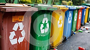 The factory grounds boast a robust system of waste segregation with clearly labeled bins for different types of waste