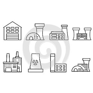 Factory icon vector set. industry illustration sign collection. manufacture symbol. production logo.