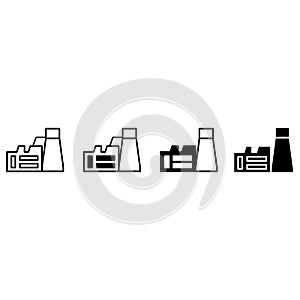 Factory icon vector set. productions  illustration sign collection. manufacture symbol. industry logo.