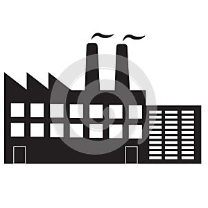 Factory icon on white background. industrial buildings sign. power plants symbol. flat style photo
