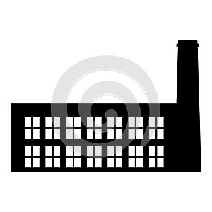 Factory industry silhouette Plant with pipe icon black color vector illustration flat style image